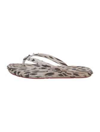 Christian Louboutin Rubber Animal Print Flip Flops