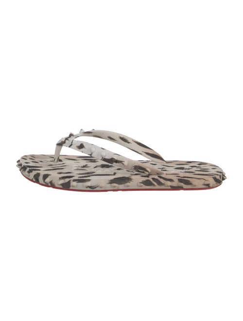 Christian Louboutin Rubber Animal Print Flip Flops