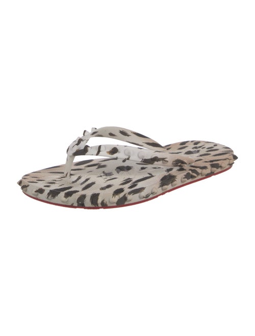 Christian Louboutin Rubber Animal Print Flip Flops