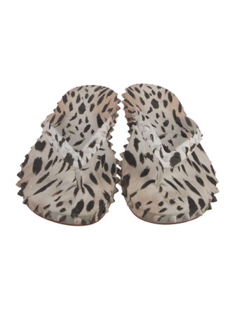 Christian Louboutin Rubber Animal Print Flip Flops