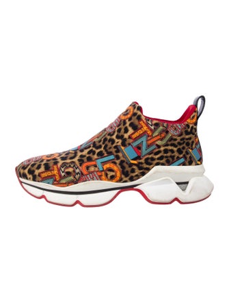 Christian Louboutin Neoprene Animal Print Chunky Sneakers