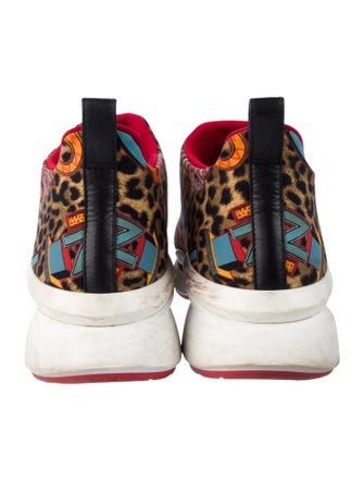 Christian Louboutin Neoprene Animal Print Chunky Sneakers