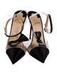 Christian Louboutin Satin Crystal Embellishments T-Strap Pumps