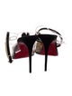 Christian Louboutin Satin Crystal Embellishments T-Strap Pumps