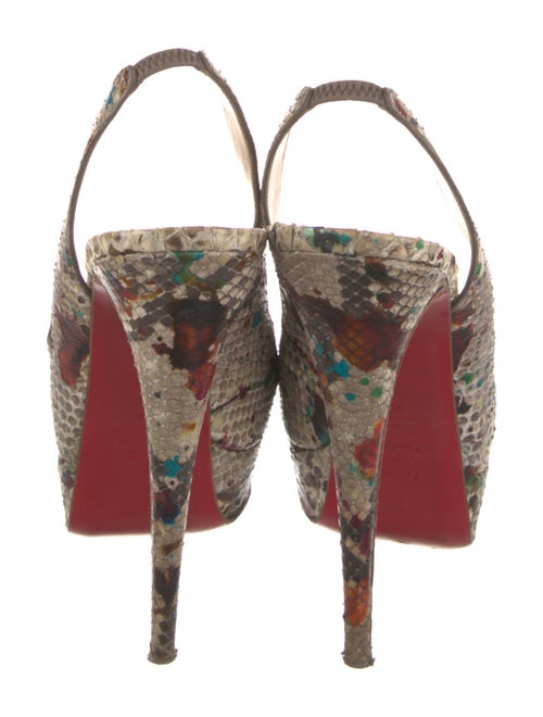 Christian Louboutin Snakeskin Animal Print Slingback Pumps