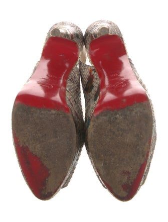 Christian Louboutin Snakeskin Animal Print Slingback Pumps