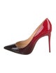 Christian Louboutin Patent Leather Colorblock Pattern Pumps