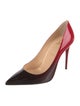 Christian Louboutin Patent Leather Colorblock Pattern Pumps