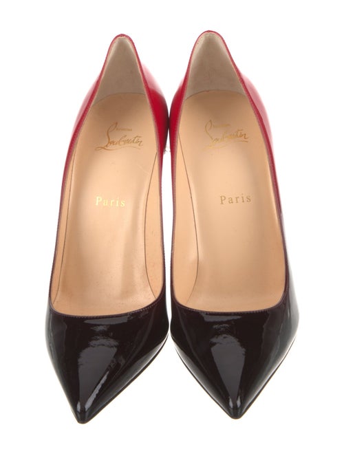 Christian Louboutin Patent Leather Colorblock Pattern Pumps