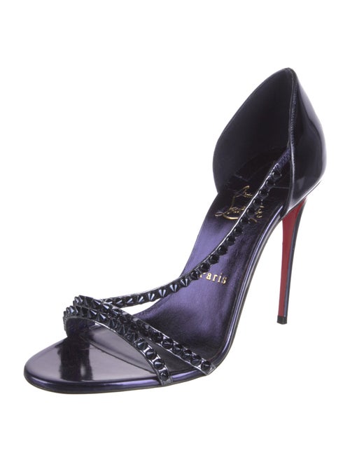 Christian Louboutin Spike Accents Patent Leather Sandals