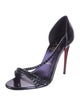Christian Louboutin Spike Accents Patent Leather Sandals