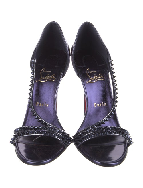 Christian Louboutin Spike Accents Patent Leather Sandals