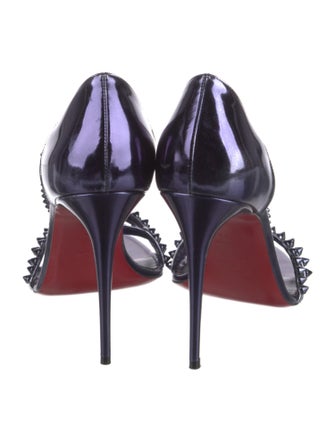 Christian Louboutin Spike Accents Patent Leather Sandals