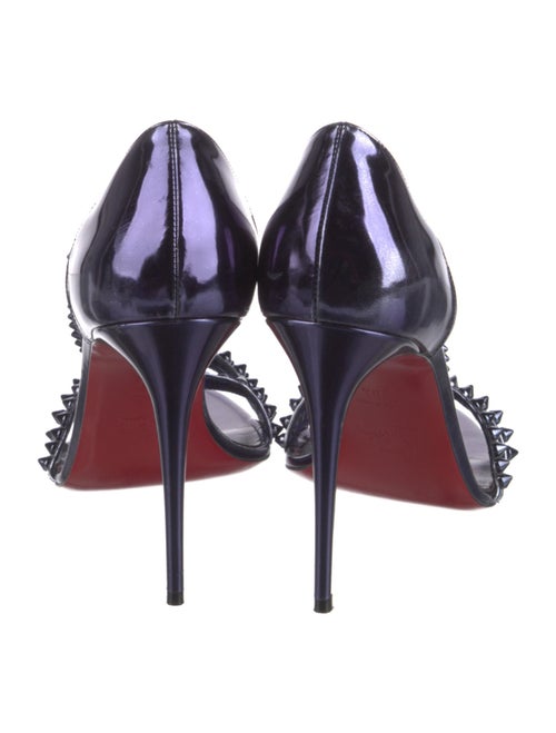 Christian Louboutin Spike Accents Patent Leather Sandals