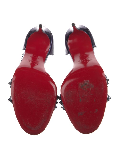 Christian Louboutin Spike Accents Patent Leather Sandals