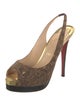 Christian Louboutin Animal Print Slingback Pumps