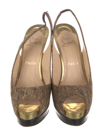 Christian Louboutin Animal Print Slingback Pumps