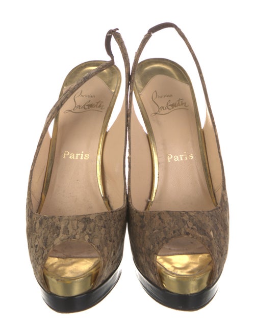 Christian Louboutin Animal Print Slingback Pumps