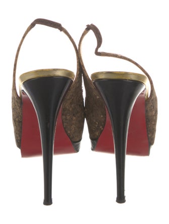 Christian Louboutin Animal Print Slingback Pumps