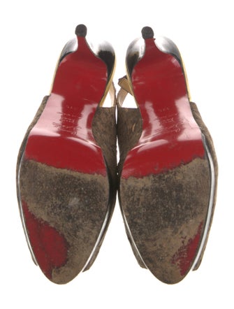 Christian Louboutin Animal Print Slingback Pumps