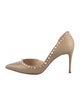 Christian Louboutin Spike Accents Leather D'Orsay Pumps