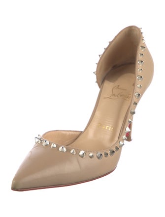 Christian Louboutin Spike Accents Leather D'Orsay Pumps