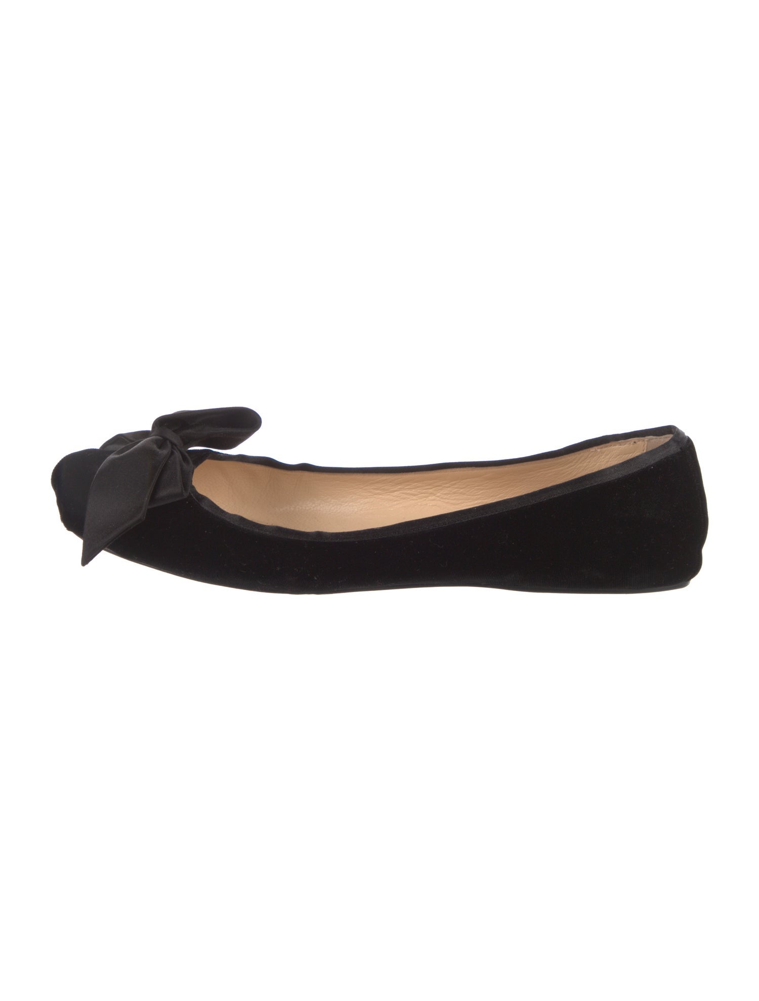 Christian Louboutin Velvet Bow Accents Ballet Flats