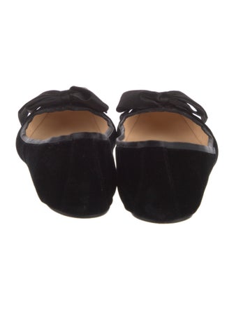 Christian Louboutin Velvet Bow Accents Ballet Flats