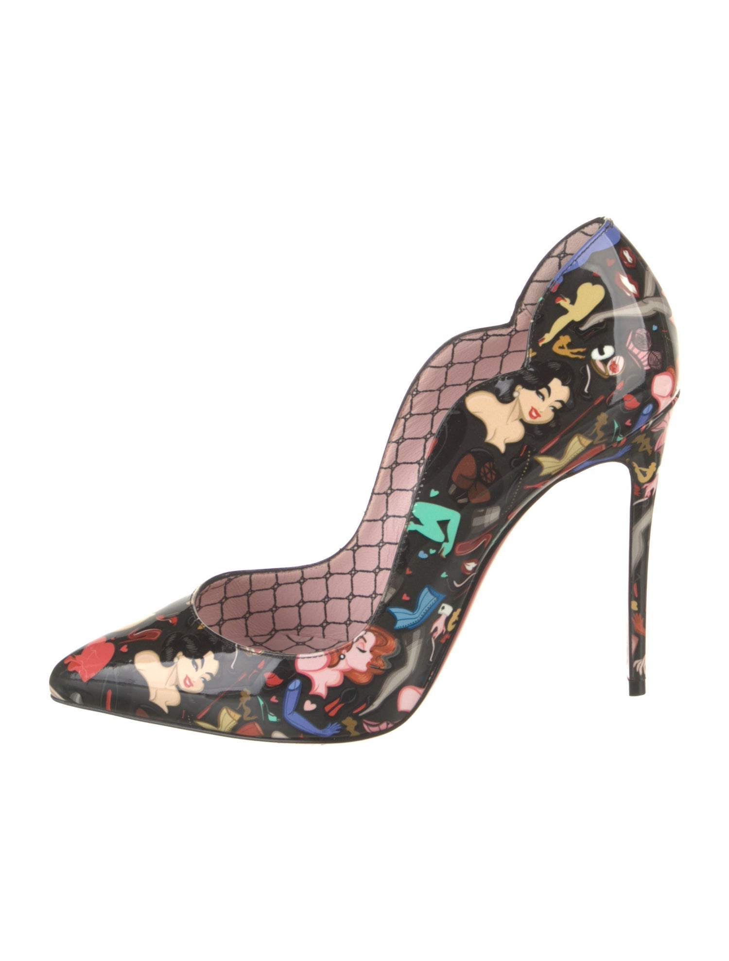 Christian Louboutin Patent Leather Printed Pumps