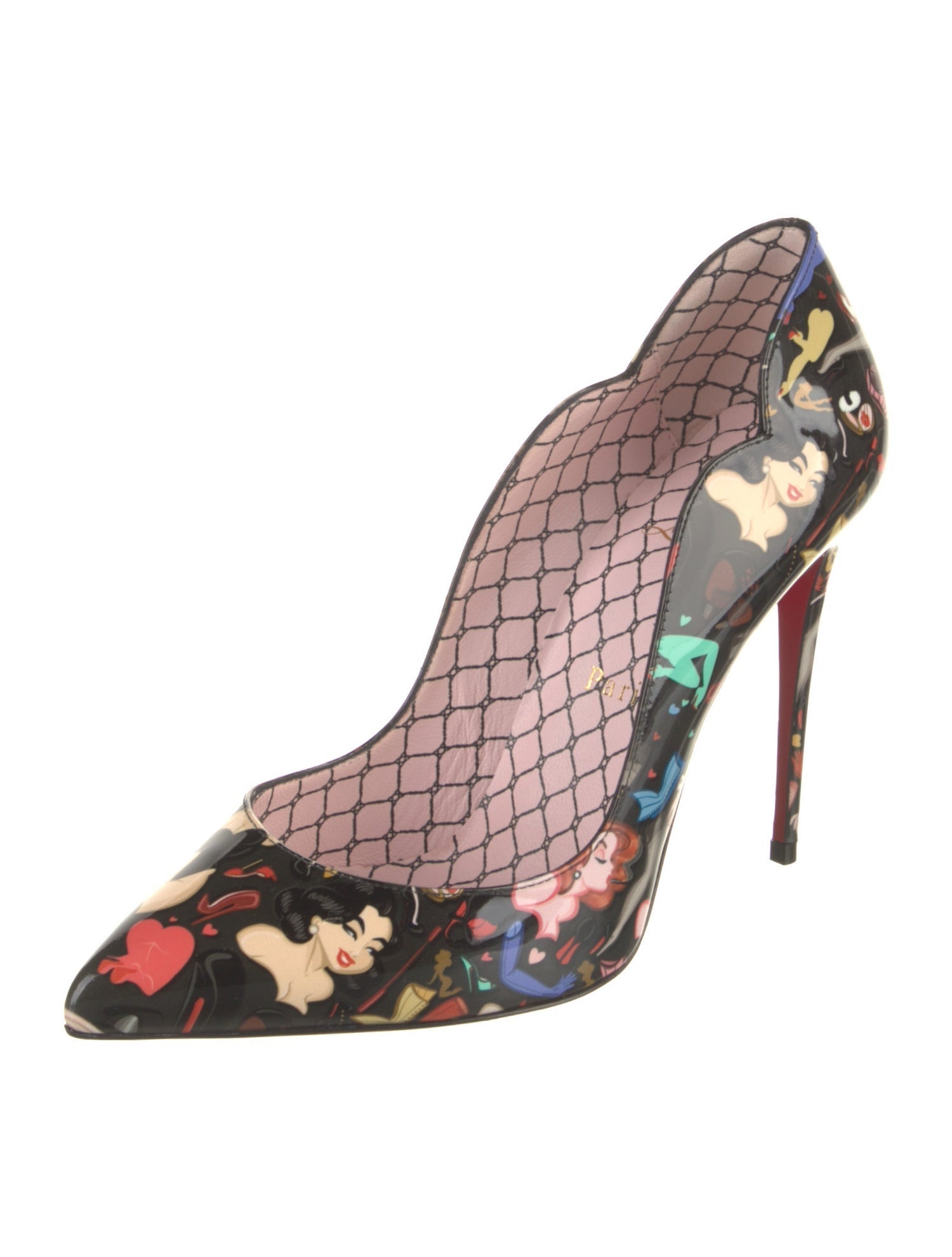 Christian Louboutin Patent Leather Printed Pumps