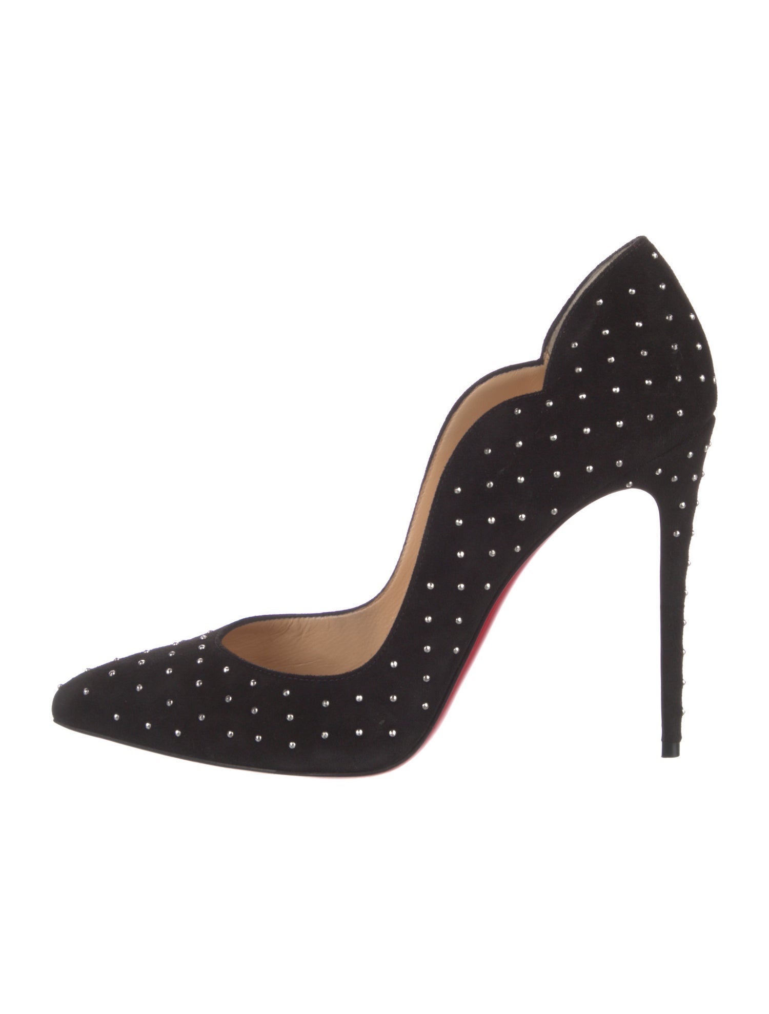 Christian Louboutin Suede Studded Accents Pumps