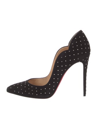 Christian Louboutin Suede Studded Accents Pumps
