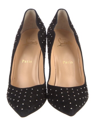 Christian Louboutin Suede Studded Accents Pumps