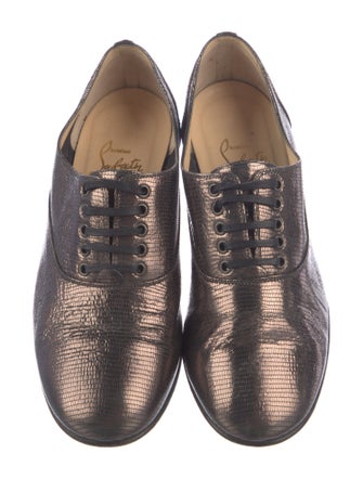 Christian Louboutin Leather Animal Print Oxfords