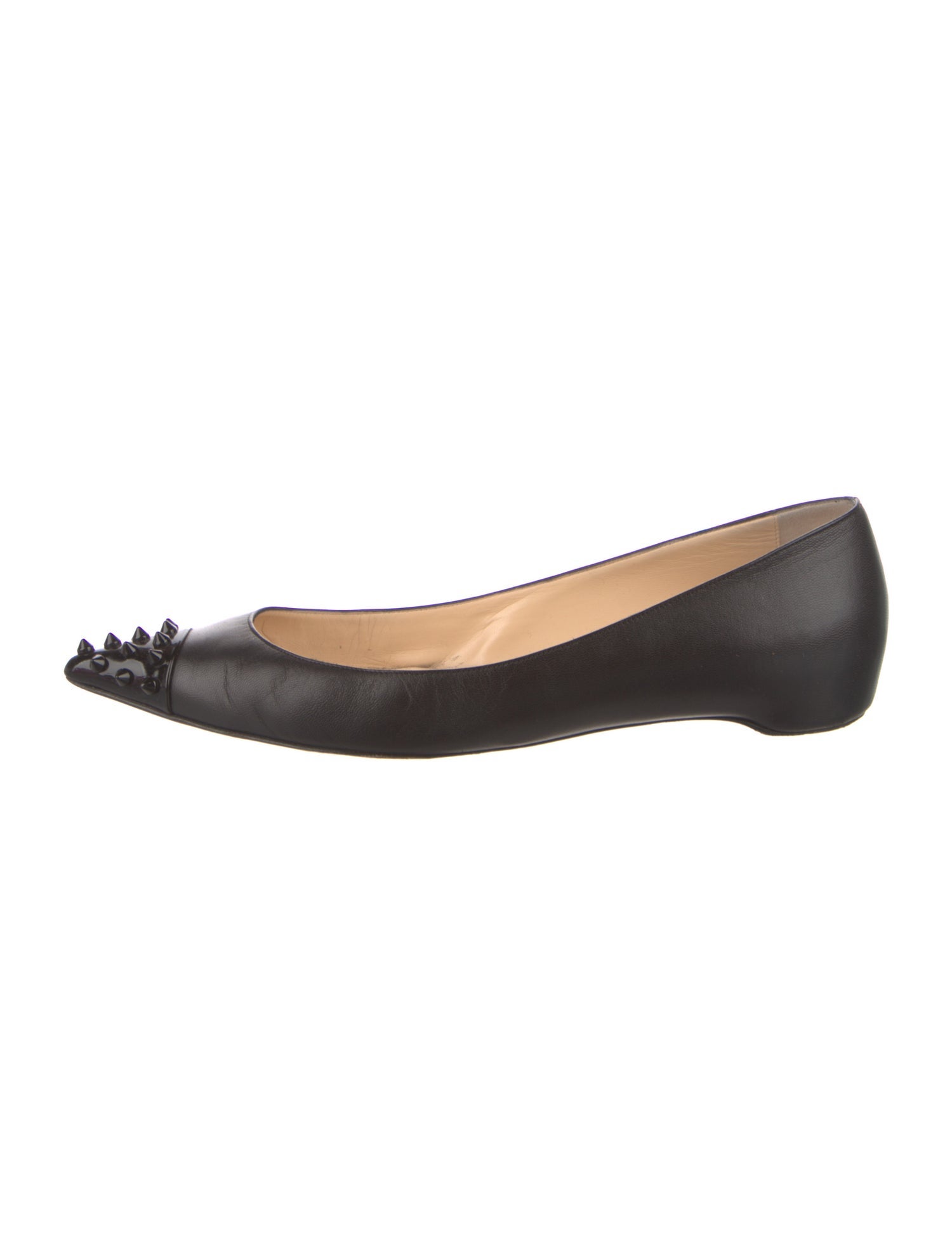 Christian Louboutin Spike Accents Leather Ballet Flats