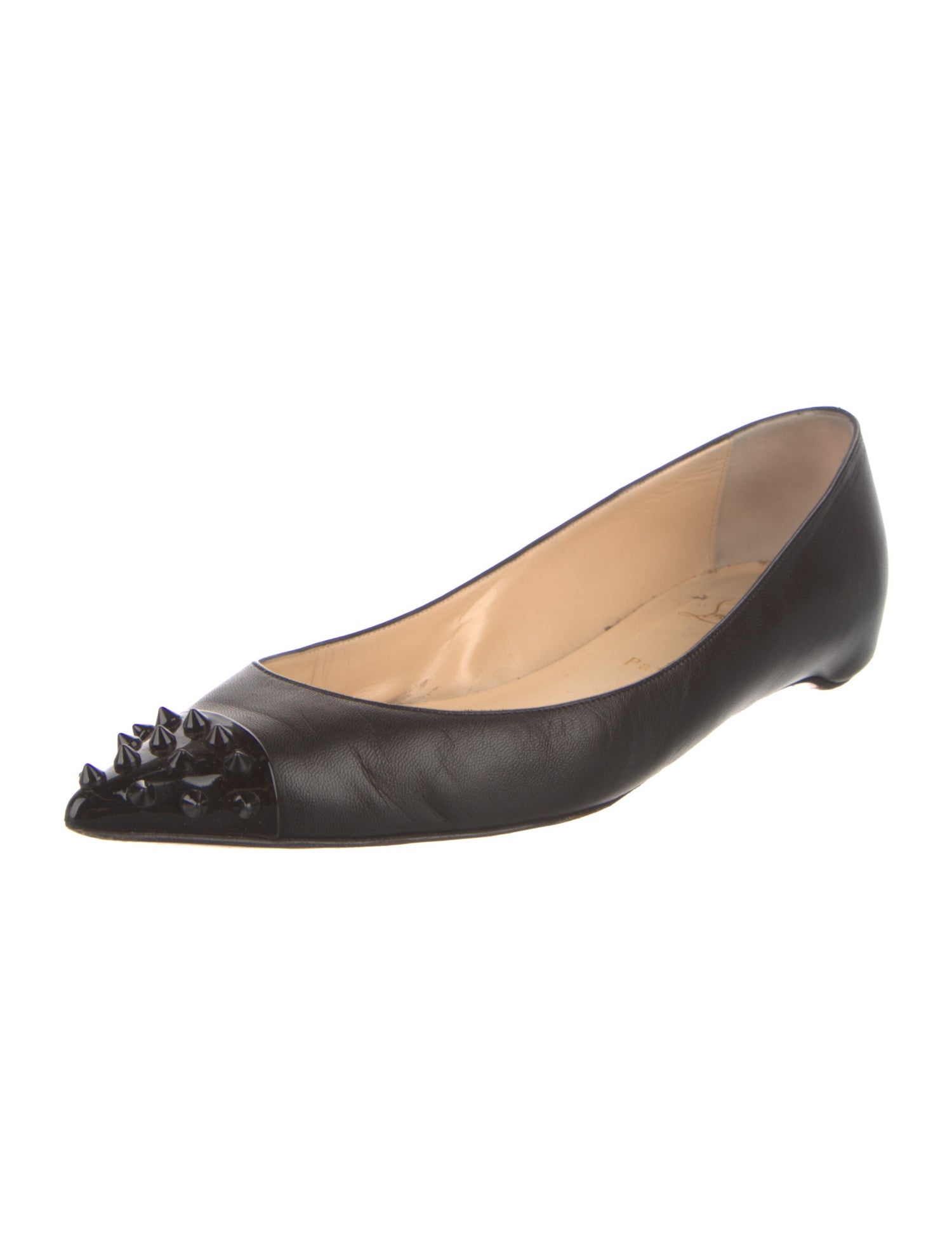 Christian Louboutin Spike Accents Leather Ballet Flats