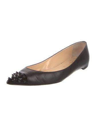 Christian Louboutin Spike Accents Leather Ballet Flats