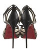 Christian Louboutin Leather Mesh Accents T-Strap Pumps