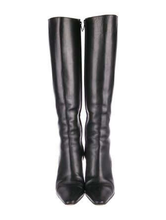 Christian Louboutin Leather Pleated Accents Boots