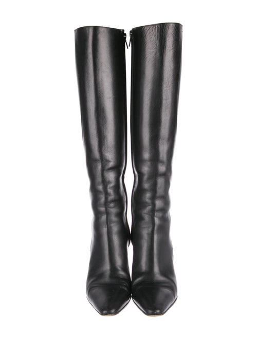 Christian Louboutin Leather Pleated Accents Boots