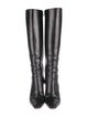 Christian Louboutin Leather Pleated Accents Boots