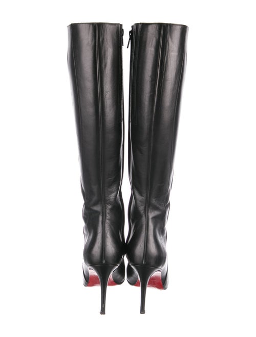 Christian Louboutin Leather Pleated Accents Boots