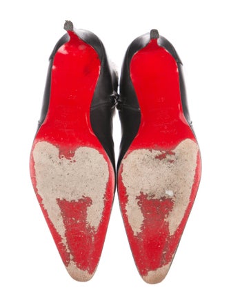 Christian Louboutin Leather Pleated Accents Boots