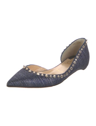 Christian Louboutin Spike Accents Glitter Accents D'Orsay Flats