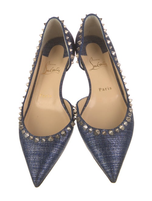Christian Louboutin Spike Accents Glitter Accents D'Orsay Flats