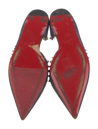 Christian Louboutin Spike Accents Glitter Accents D'Orsay Flats