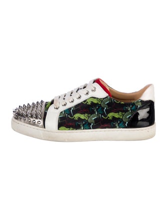 Christian Louboutin Spike Accents Printed Sneakers