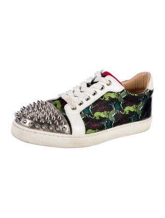 Christian Louboutin Spike Accents Printed Sneakers
