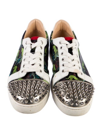 Christian Louboutin Spike Accents Printed Sneakers