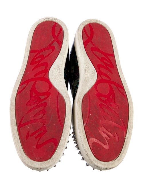 Christian Louboutin Spike Accents Printed Sneakers